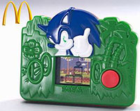 Image of a small Sonic the Hedgehog LCD handheld game.