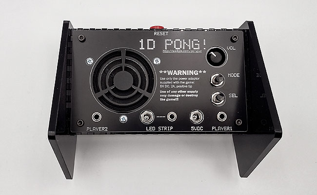 Rear view of the 1D Pong control box.