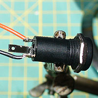 Fitting the wires to a 3.5mm mono socket.