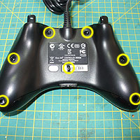 2. Remove all seven screws from the wired Xbox 360 wired joypad.