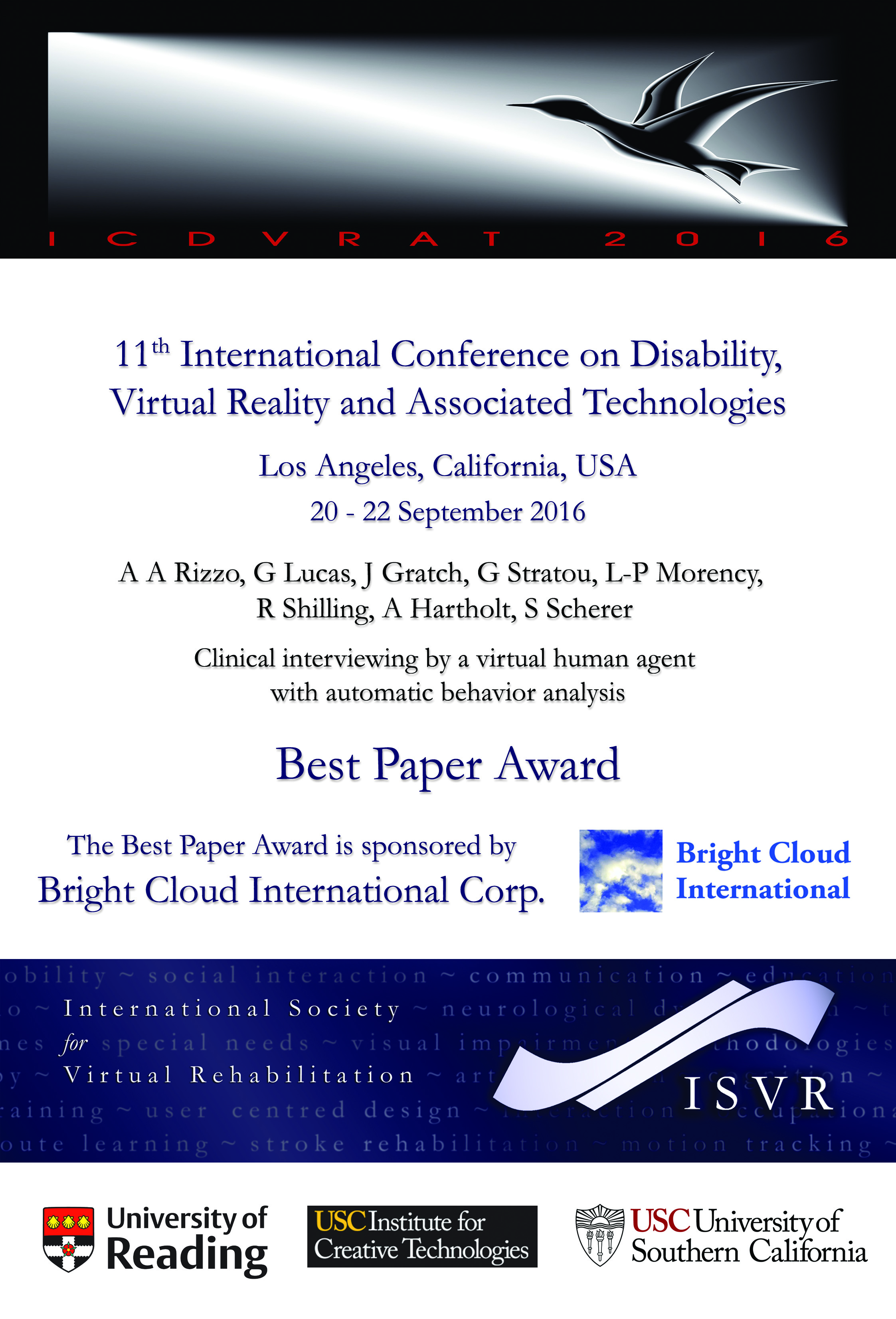 2016 Best Paper Certificate